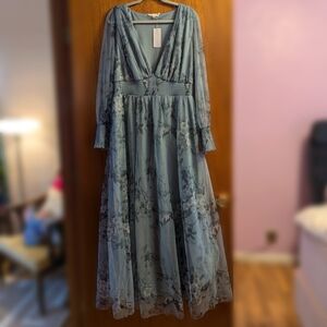 Bridal Floral Tulle Maxi Dress